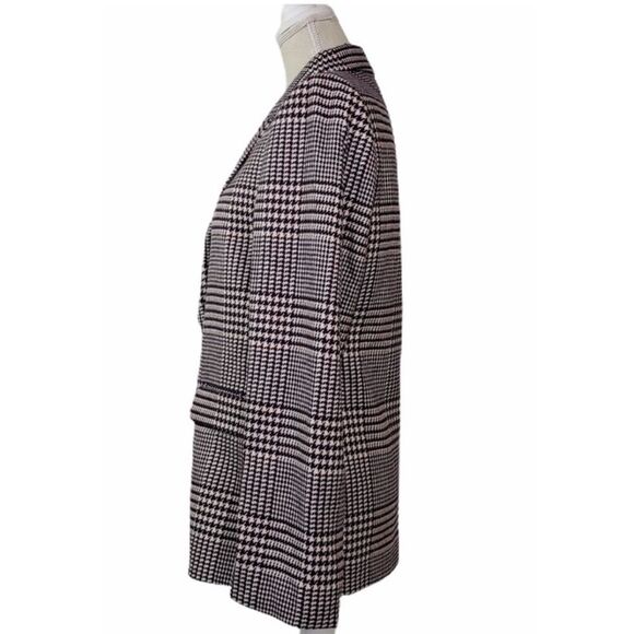 J. CREW Boyfriend Blazer Houndstooth Plaid Burgundy Shadow Size 16 / Pristine - Picture 6 of 10